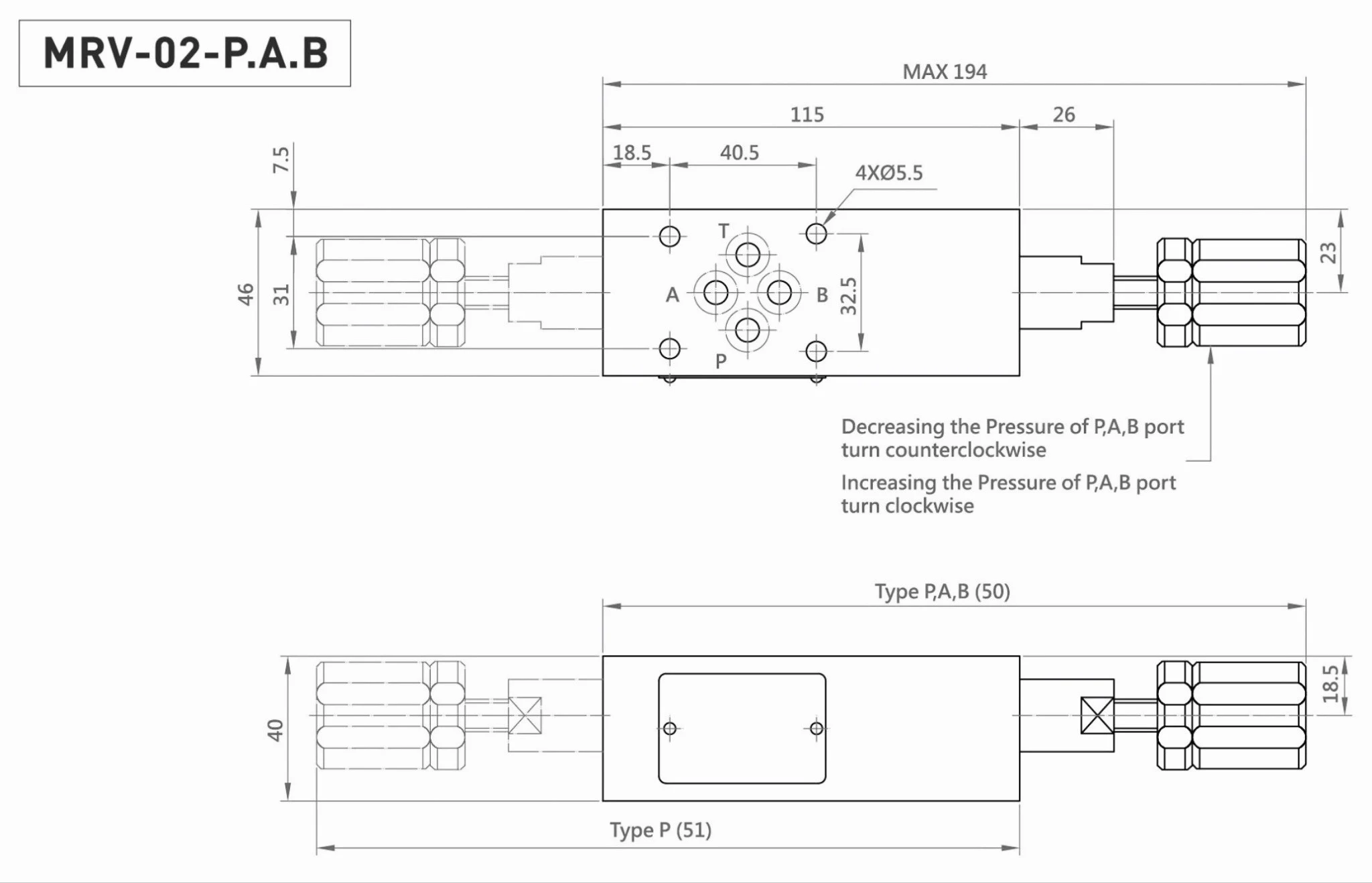 Title 1, Гидроклапан предохранительный MRV-02P-K3