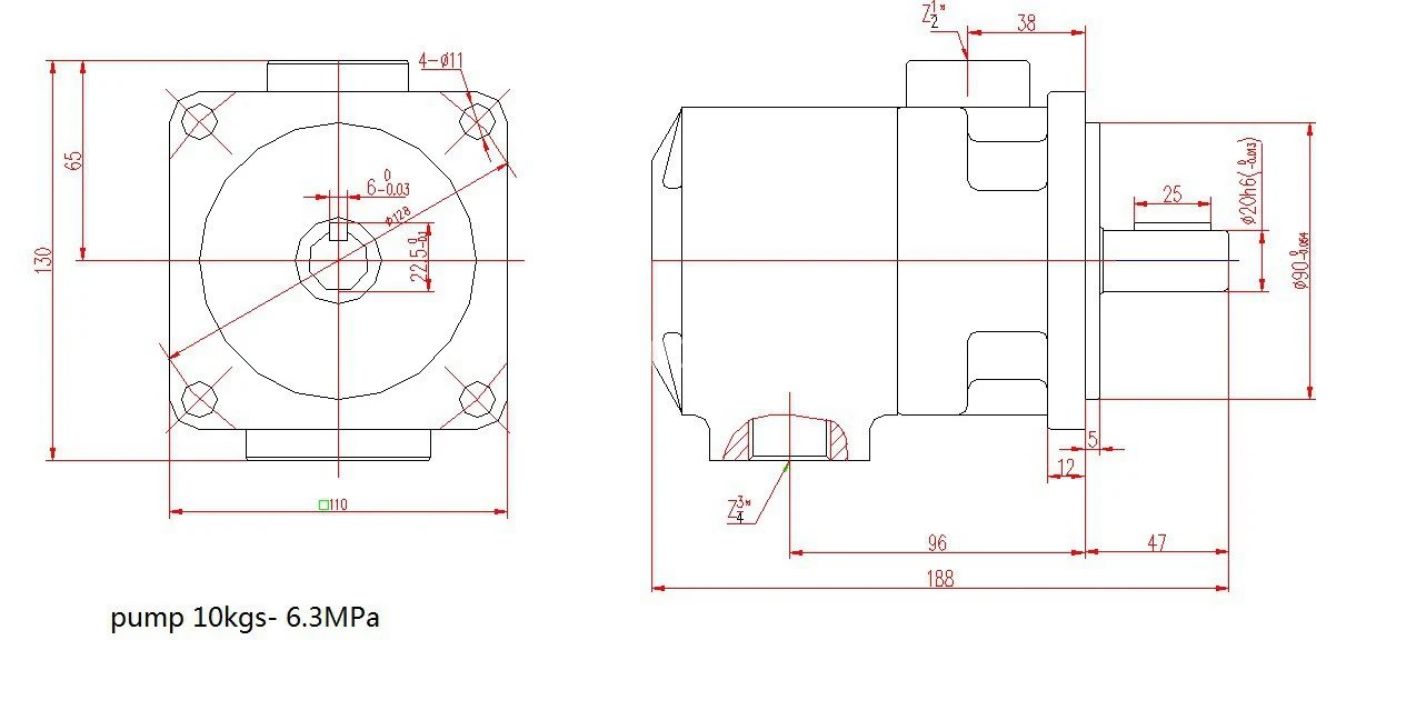 Title 1, пластинчатый насос НПл 16/6,3 (YB1-16R)