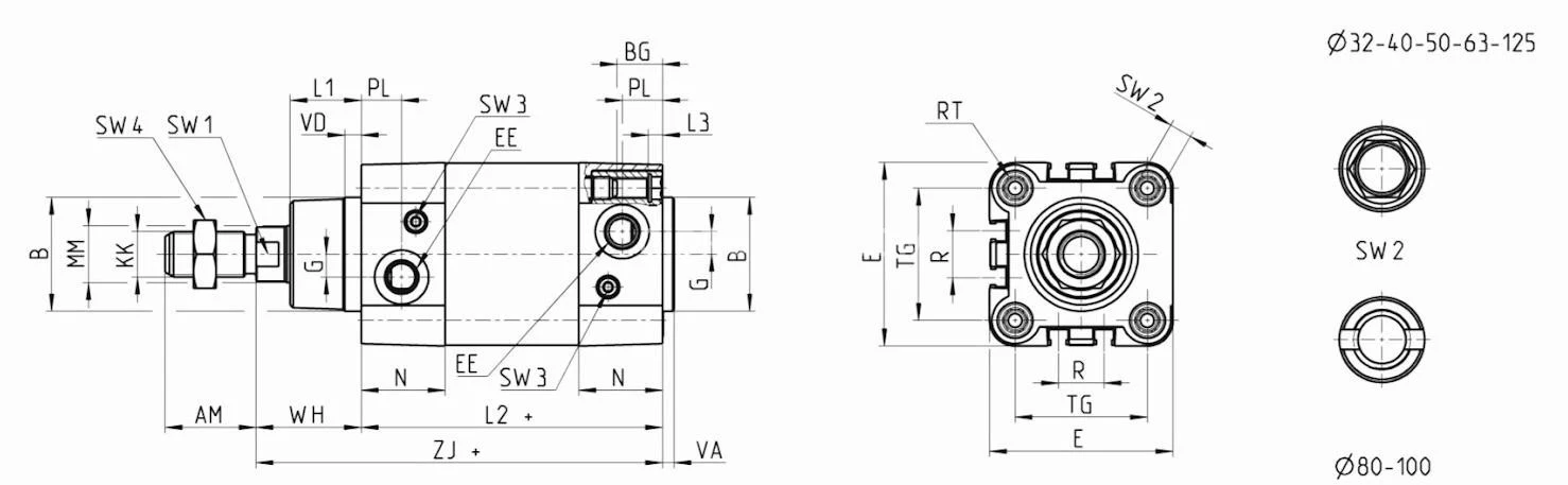Title 1, Пневмоцилиндр 61M2 P080A0050