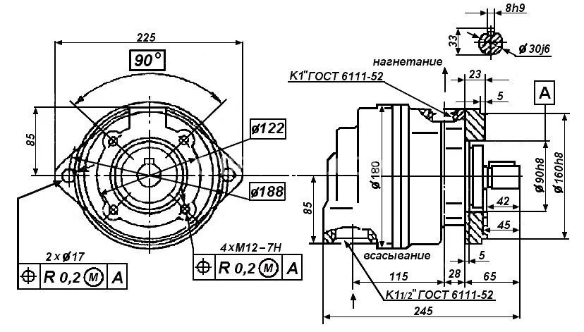 Title 1, пластинчатый насос Г 12-25АМ (100л.)